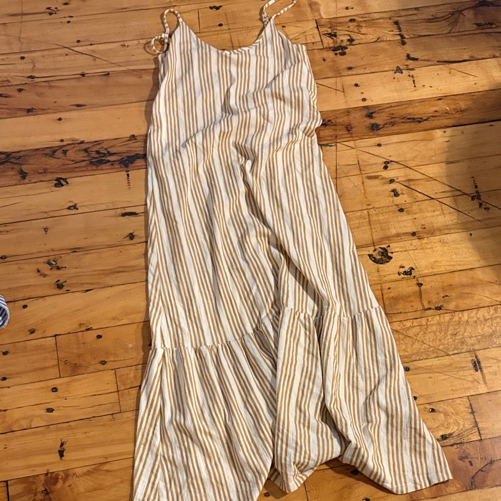 Primark Beige and White Striped Dress